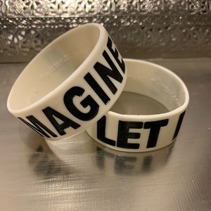 SET OF 2 Jac Vanek LET IT BE + IMAGINE bracelets